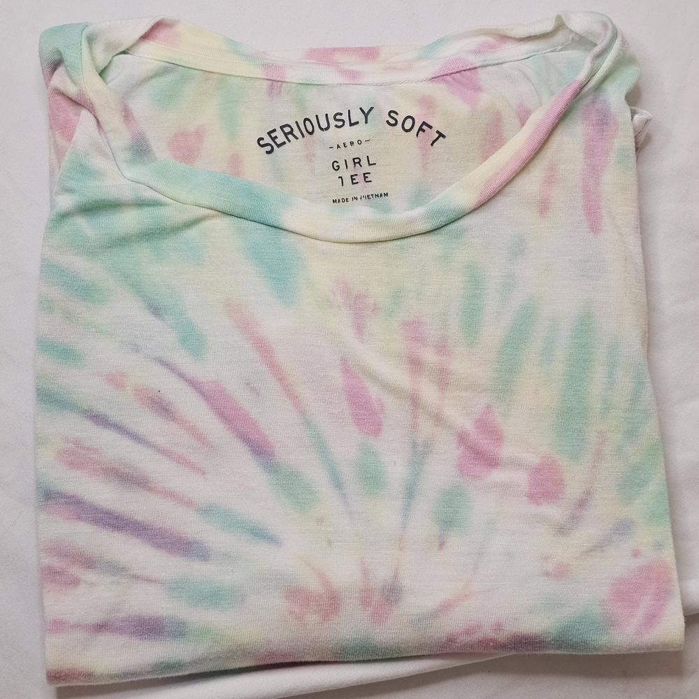 Seriously Soft Aero Tie-Dye Girl Tee - Pastel Swirl XXL
